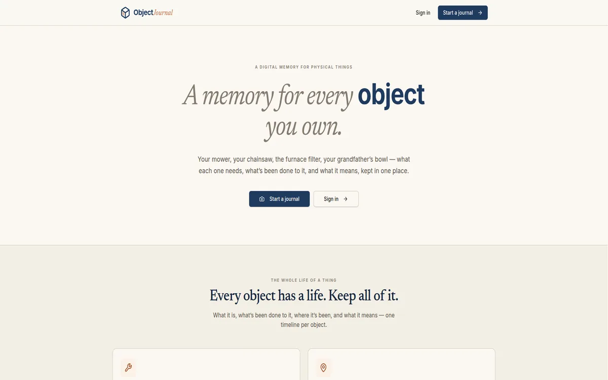 Object Journal homepage