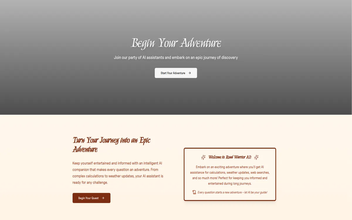 Roadwarrior.quest homepage